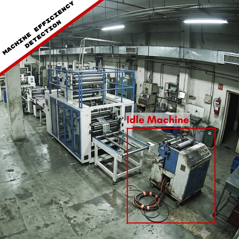 An idle machine detected on a factory floor